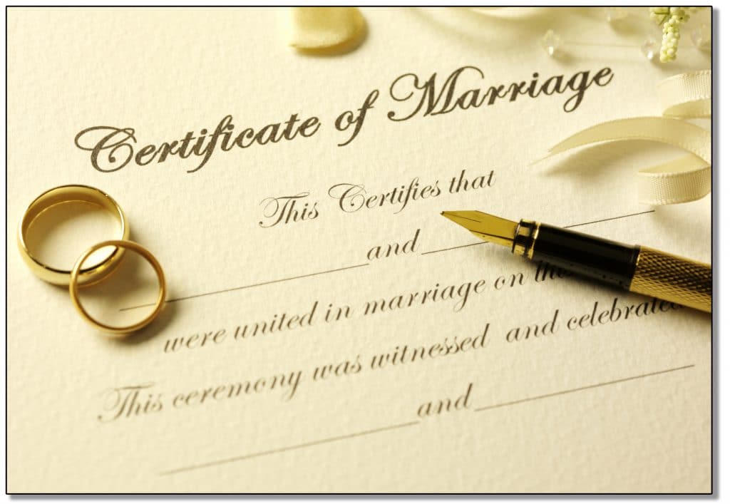 Marriage license
