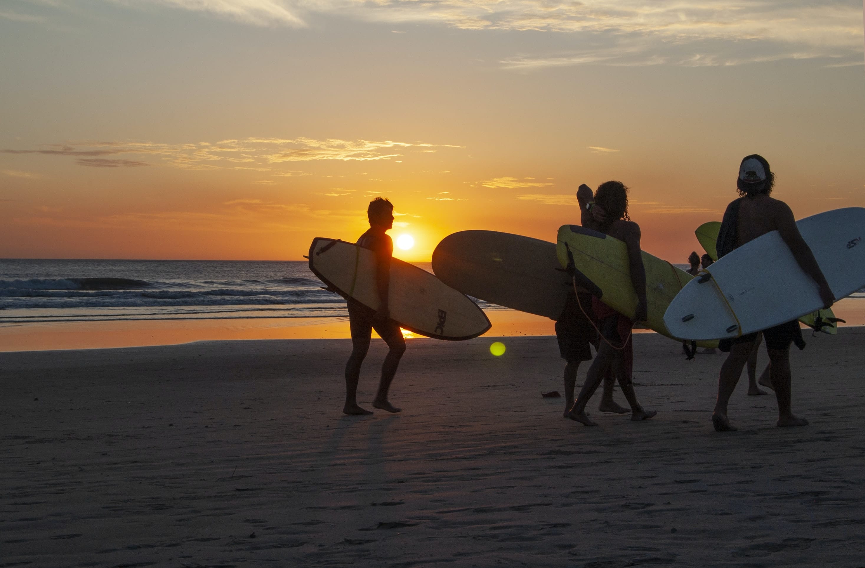 Sunset surfing in Costa Rica
